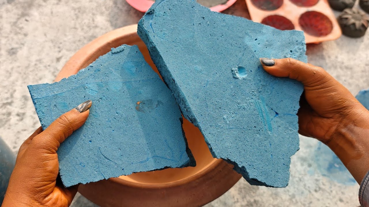 Masterpiece cotton soft Blue dirt crumbl in Claypot dusty smooth #purecement #asmrsounds #muddirt 