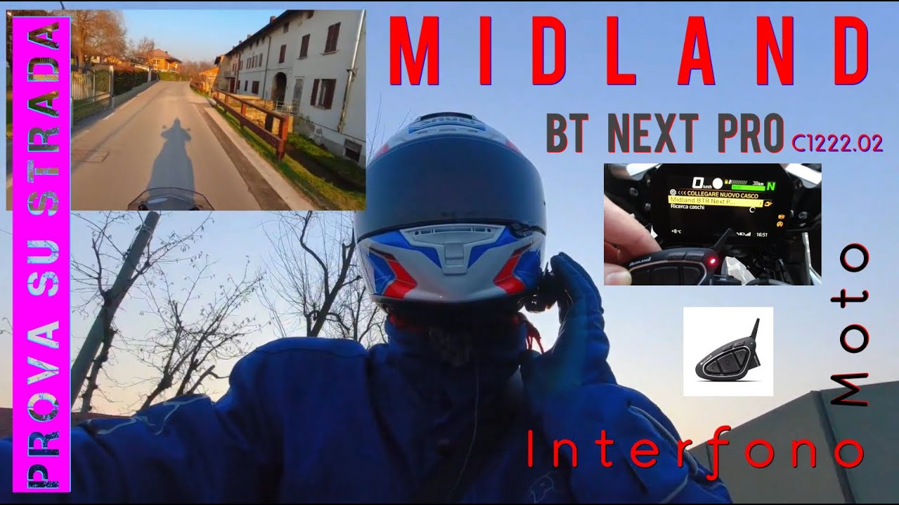 PROVA SU STRADA - INTERFONO MIDLAND BT NEXT PRO - C1222.02 con Speaker HI-FI Super Bass Sound