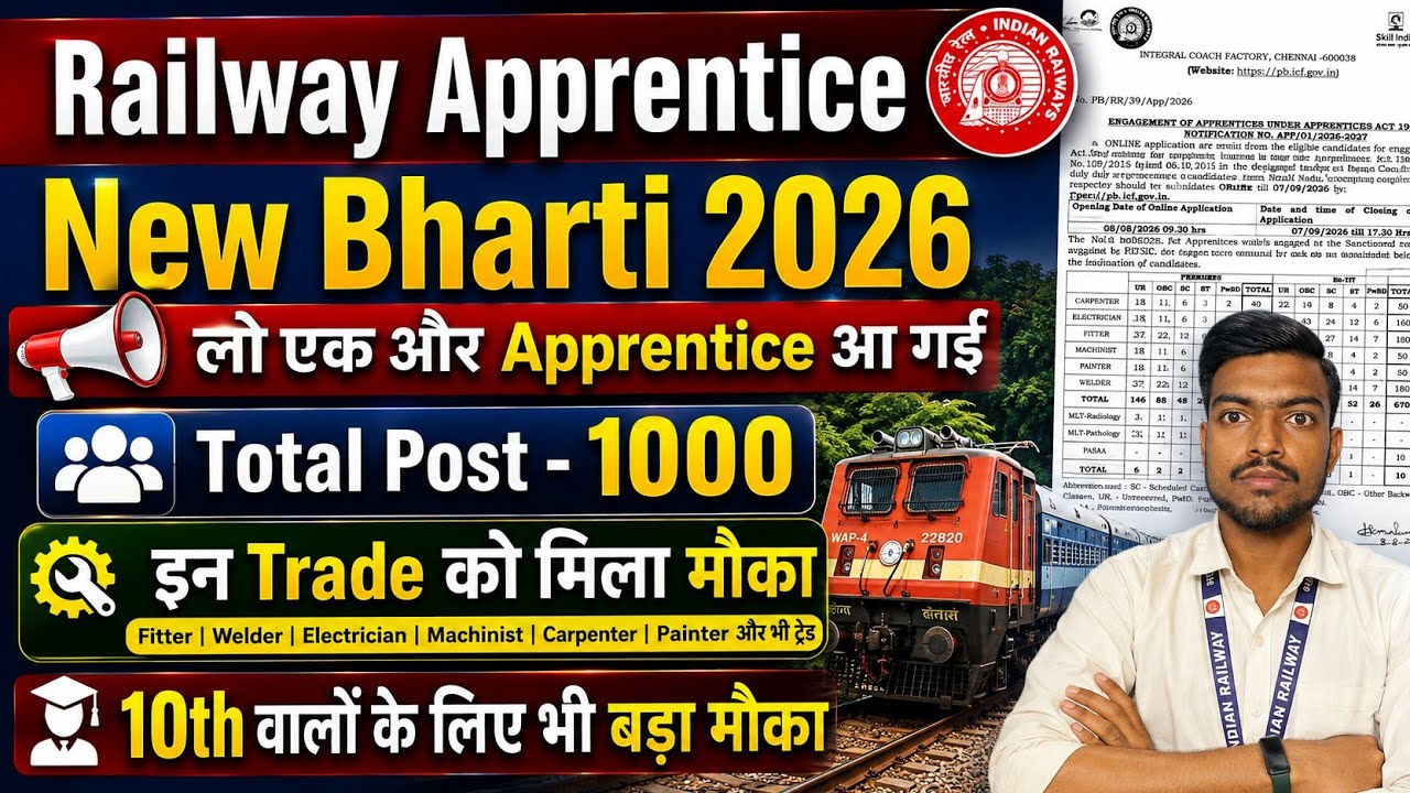 लो आ गयी एक और Railway Apprentice Bharti iti और दोनों के लिए बड़ा मौका || Railway Apprentice Bharti