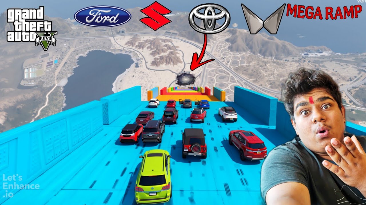 GTA 5 : INDIAN CARS VS IMPOSSIBLE MEGA RAMP CHALLENGE | GTA 5 MODS