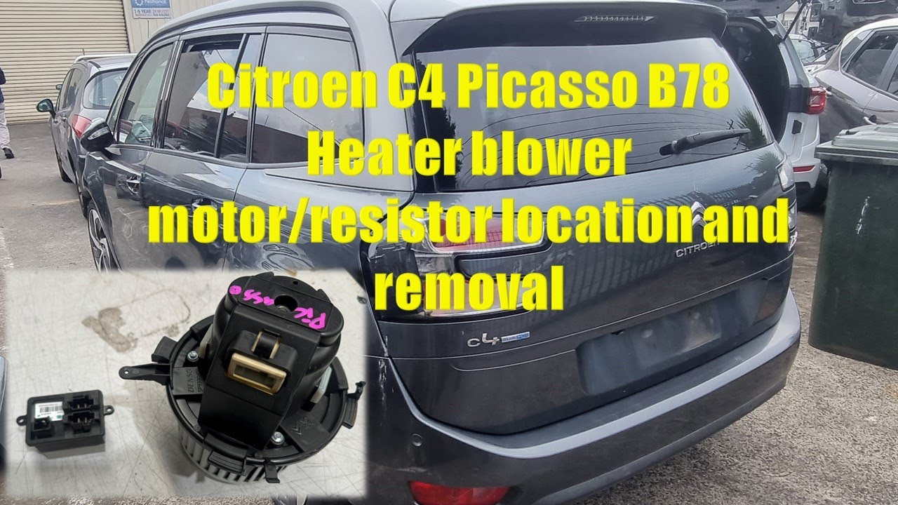 Расположение и снятие электродвигателя/резистора вентилятора Citroen C4 Picasso B78, 2013-2019