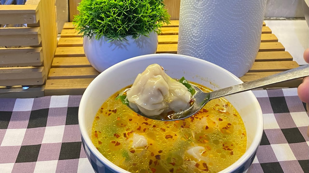Pangsit Ayam Kuah Pedas. Kuahnya Gurih, Seger, Pangsitnya Super Lembut & Kenyal ‼️ #pangsitayam 