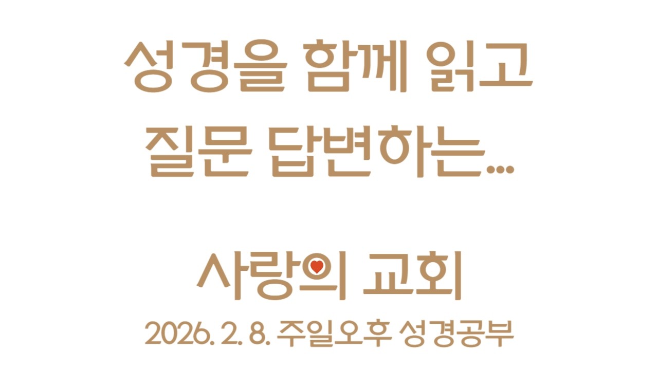신개념 성경공부(창세기 16-19장) - 2월 8일