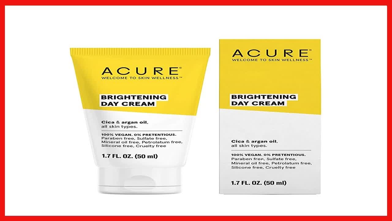 ACURE Brightening Day Cream | 100% Vegan | For A Brighter Appearance | Cica & Argan Oil