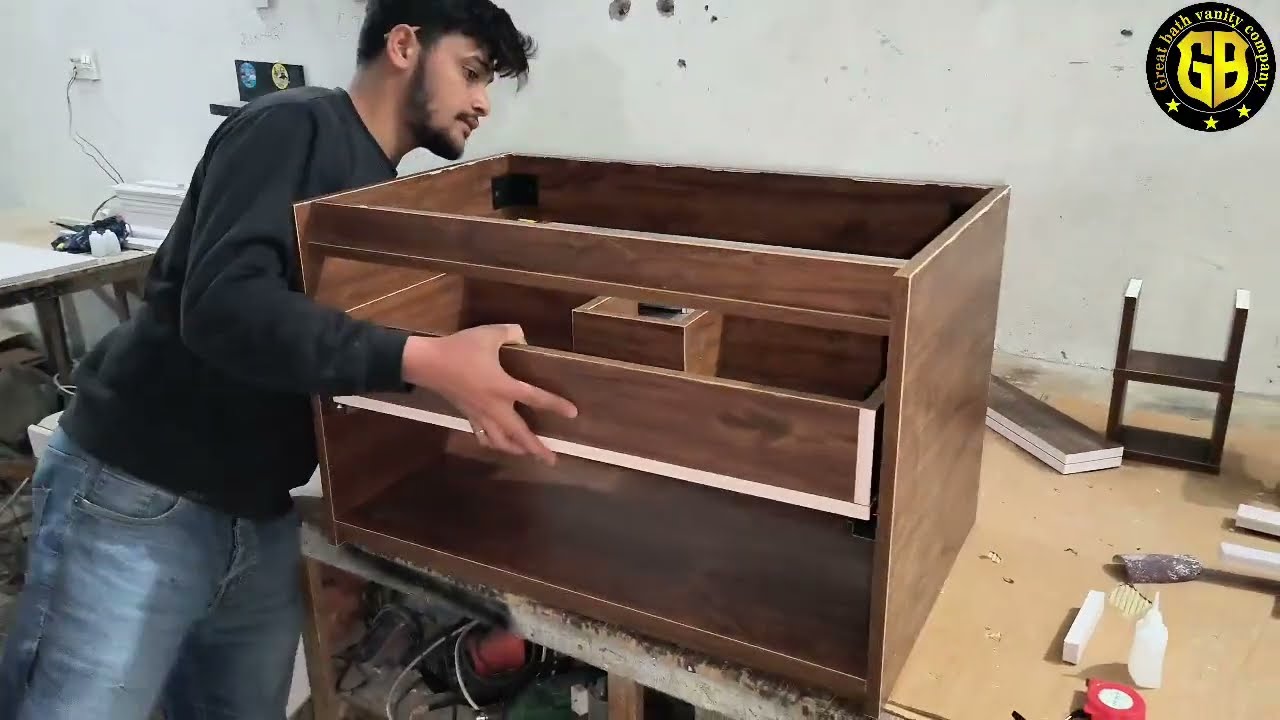 How To Make Pvc Wooden Texture Bathroom Vanity Basin Size 32