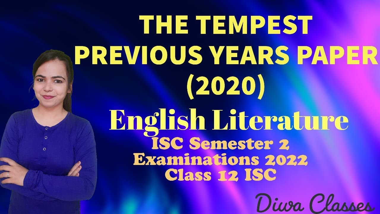 ISC PREVIOUS YEARS PAPER (2020) English Literature(THE TEMPEST) for CLASS 12 ISC