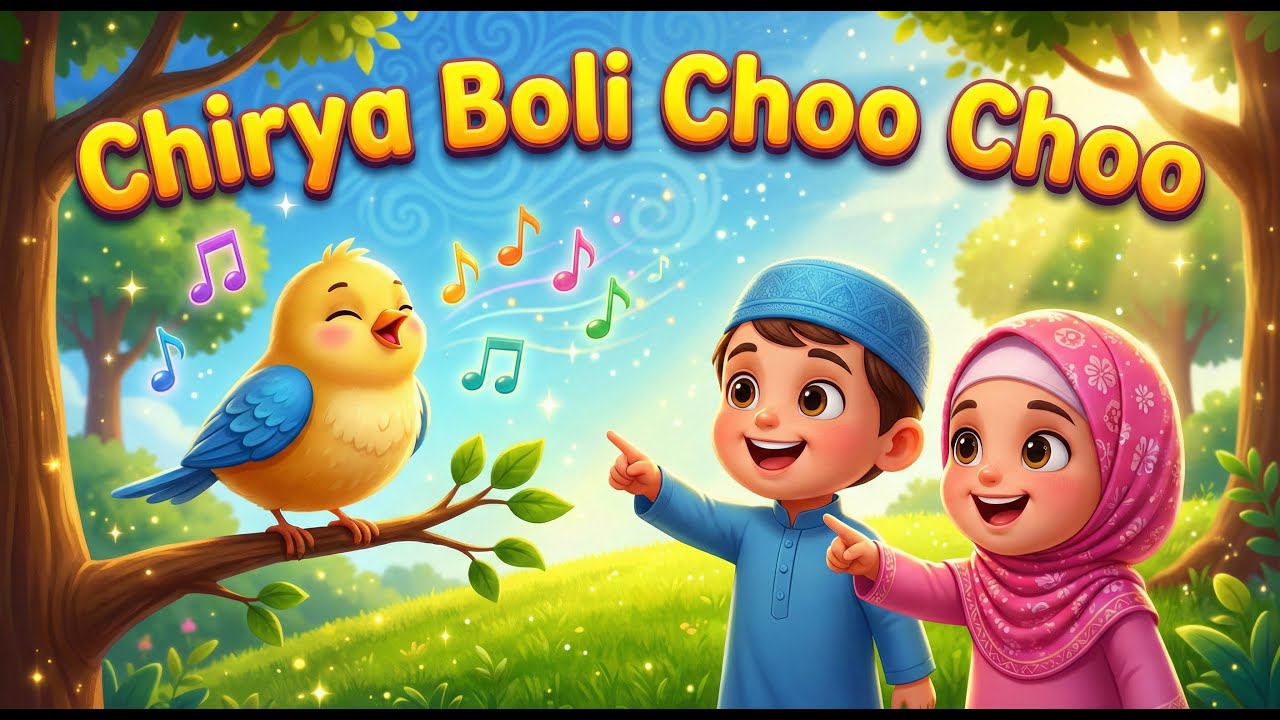 Chirya Boli Choo Choo 🐦 | Islamic Urdu Nursery Rhyme for Kids | Allah Hu Song