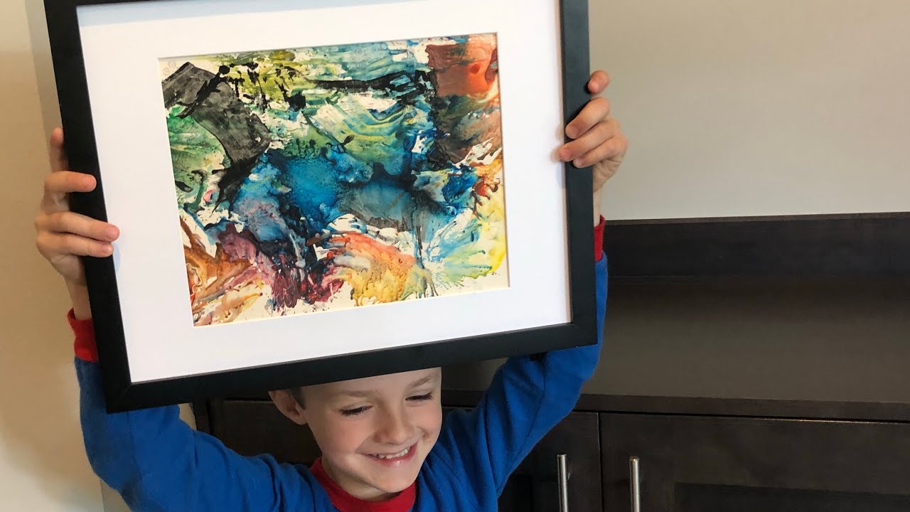 Upcycle Broken Crayons into Abstract Art - Melted Crayon Art 🖼