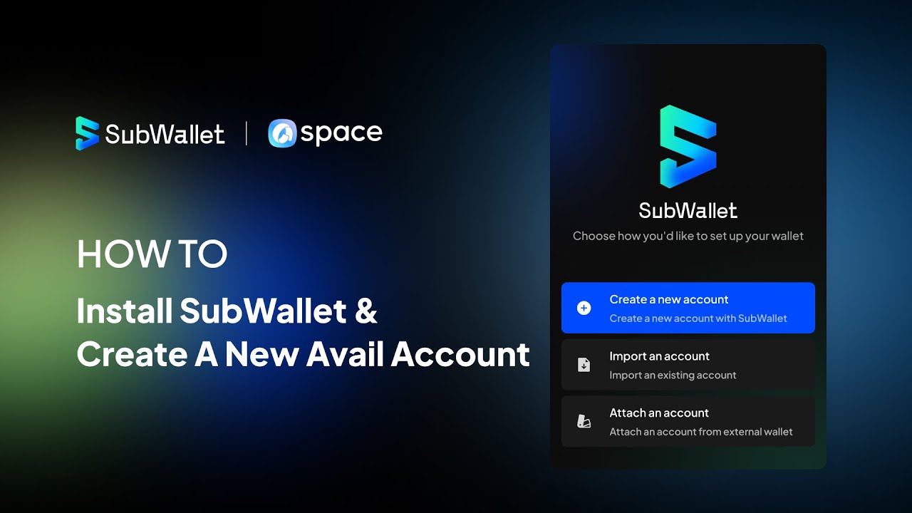 How to install SubWallet Browser Extension and create account on Avail
