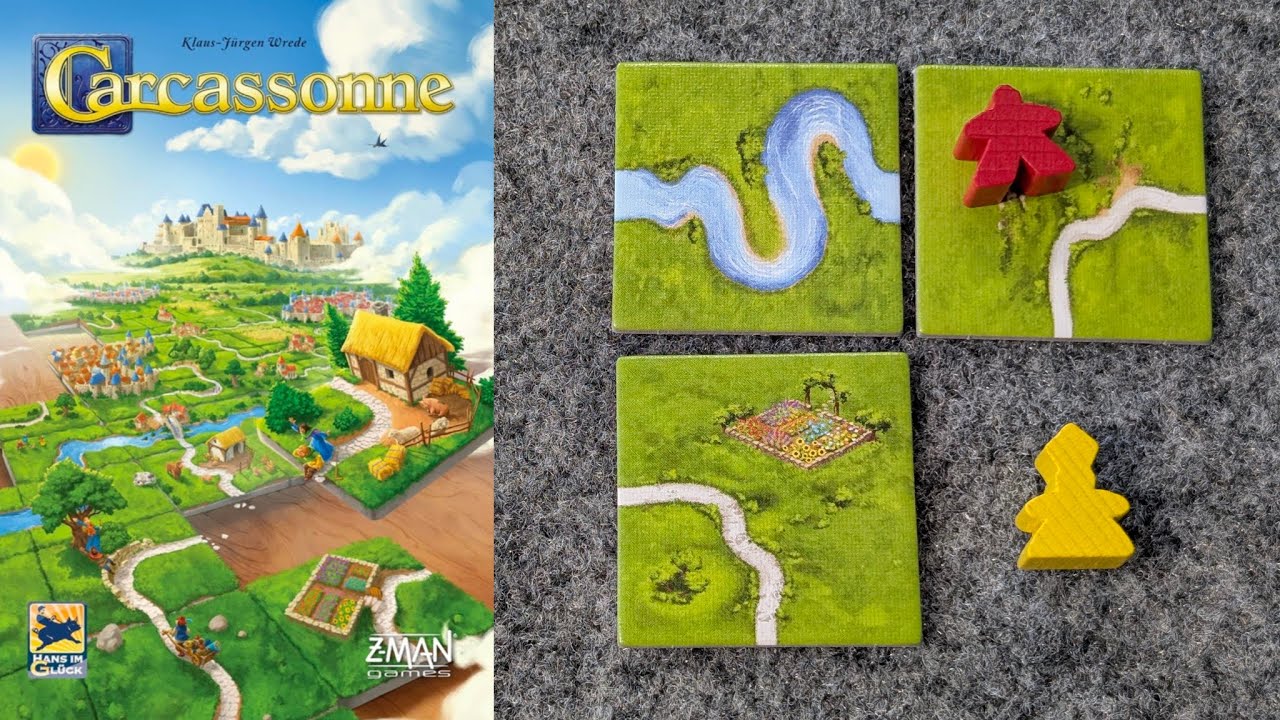 WHAT'S NEW Carcassonne Base Fields, River, Abbots & Gardens, plus PLAYTHROUGH