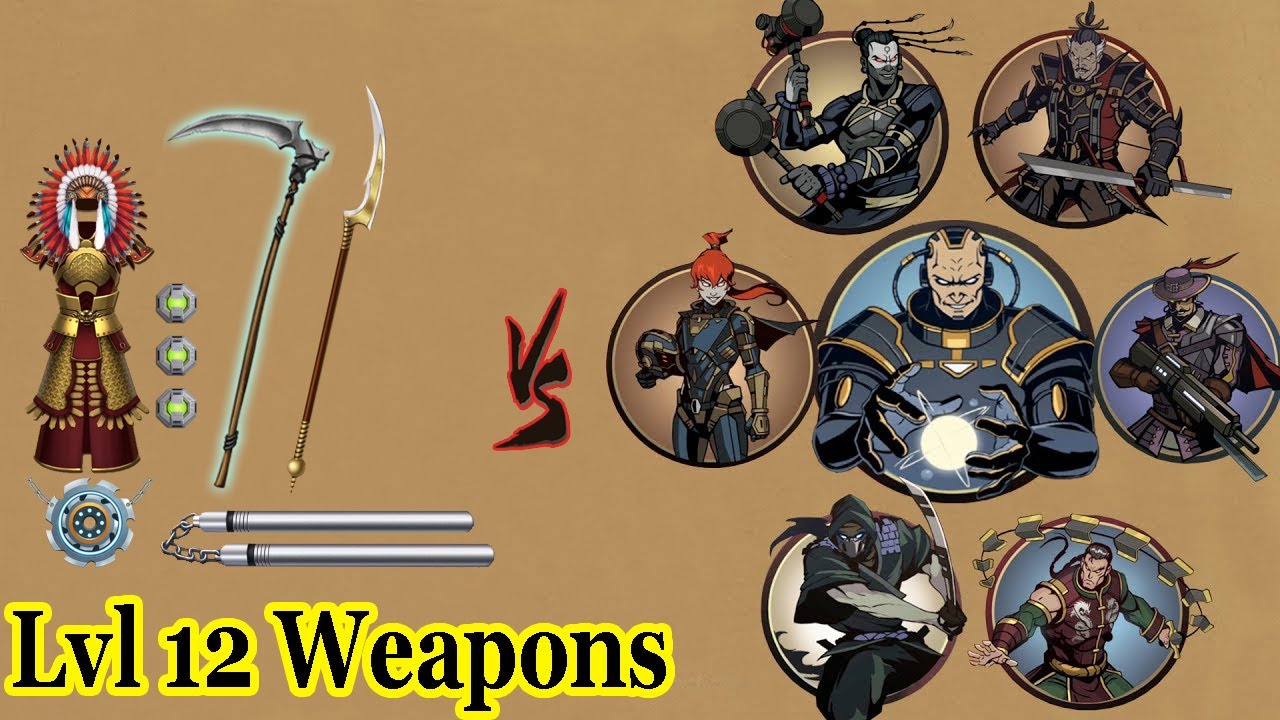 Shadow Fight 2 || Weapons Lvl 12 vs TITAN Bodyguards 「iOS/Android Gameplay」