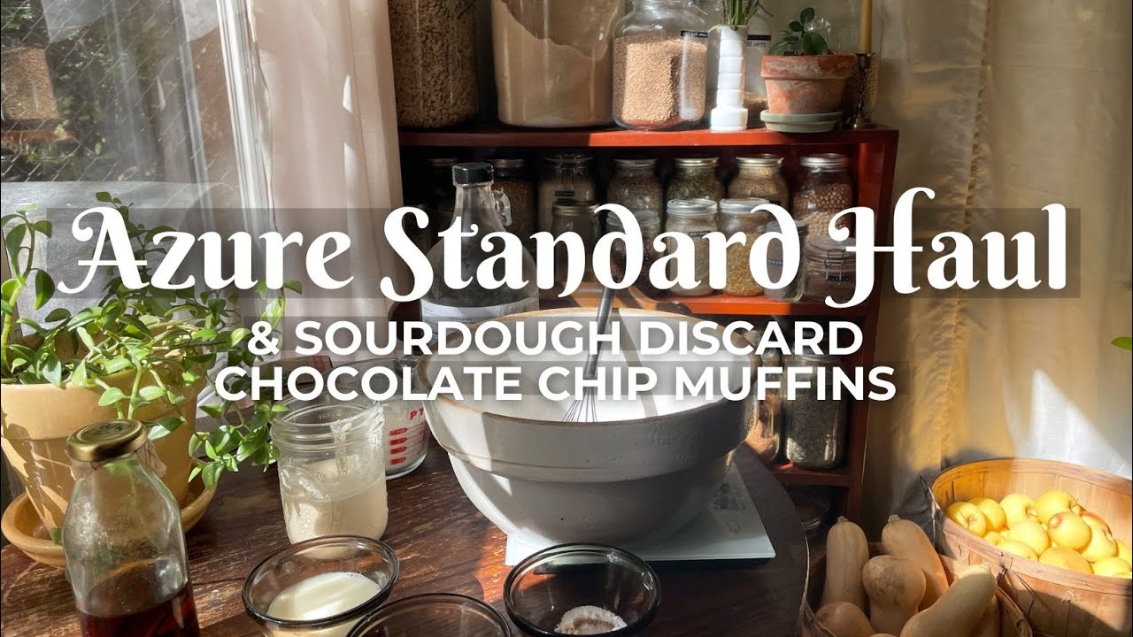 Azure Standard Haul & Fresh Milled Flour Sourdough Discard Chocolate Chip Muffins