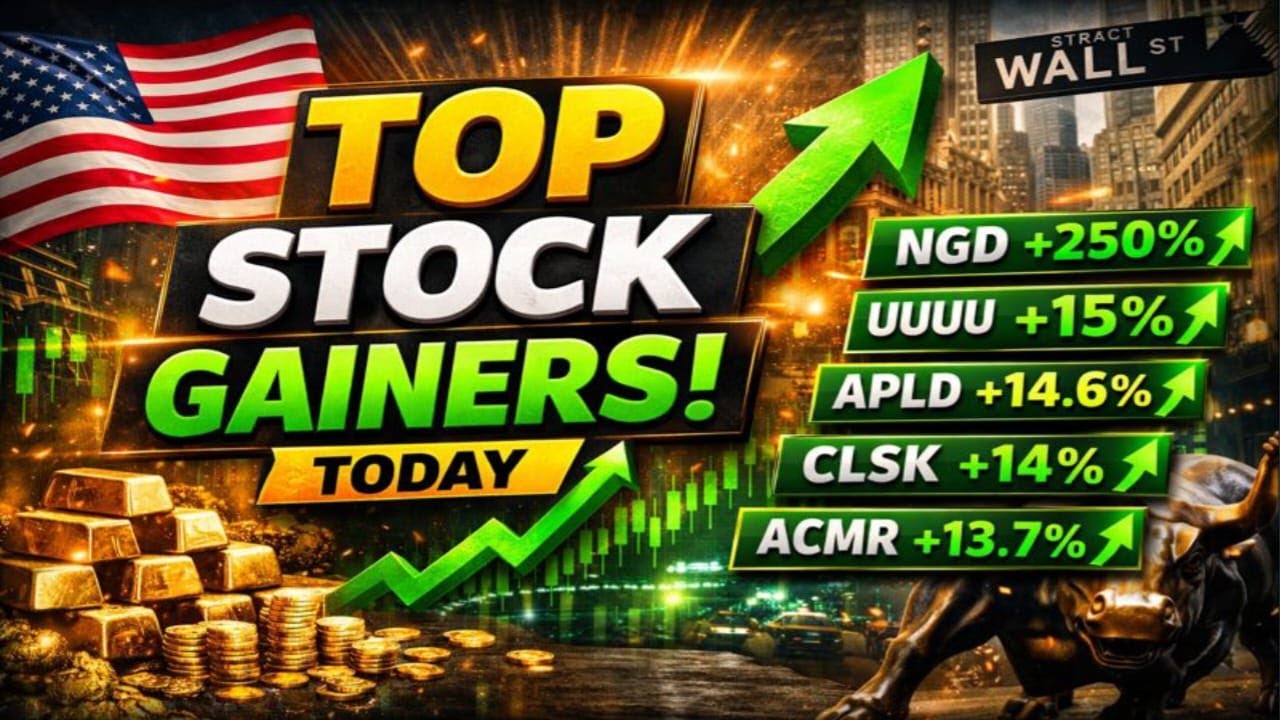 Today&rsquo;s Top 5 Stock Gainers 🚀 | US Stock Market Movers Explained