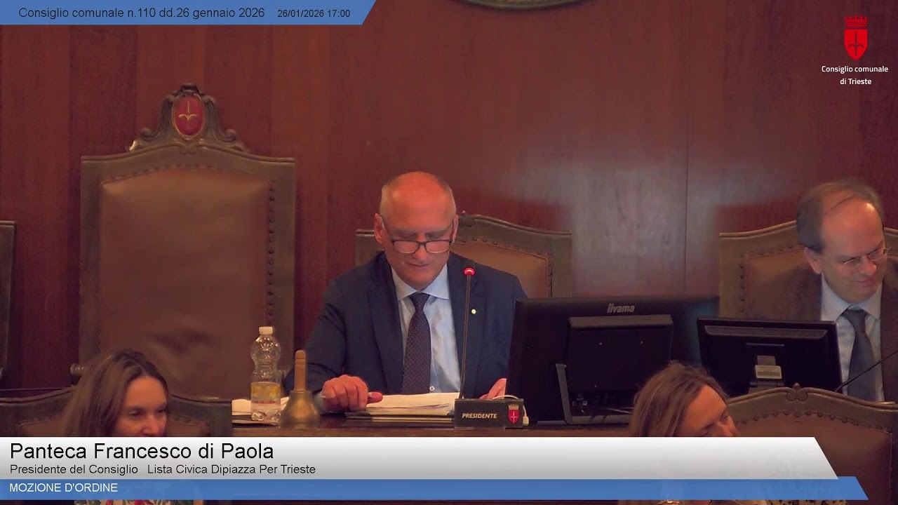 26 Gennaio 2026 - Live streaming del Consiglio Comunale di Trieste