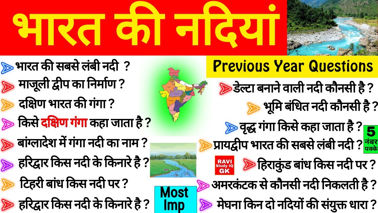 Rivers Of India | भारत की नदियां | Indian Geography | Bharat ki Nadiya Gk Trick | River Gk Questions