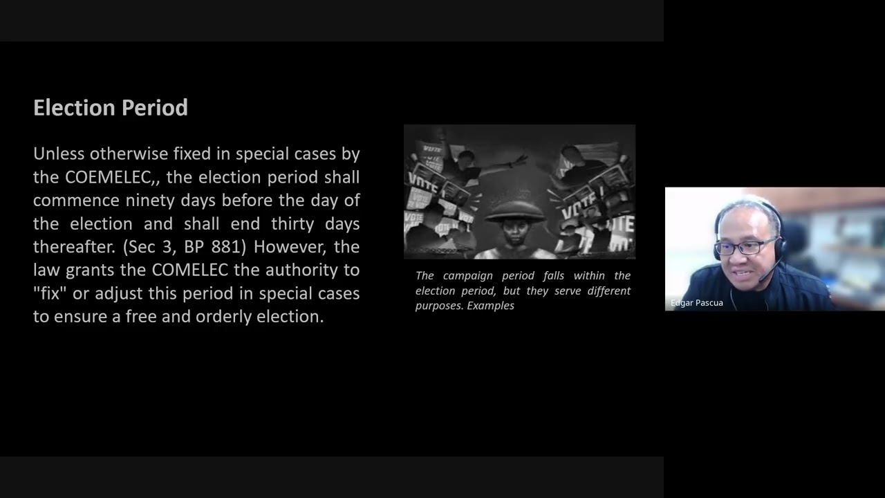 Part 6 - -Philippine Election Law - Full Course -Campaign / Partisan Political Activity