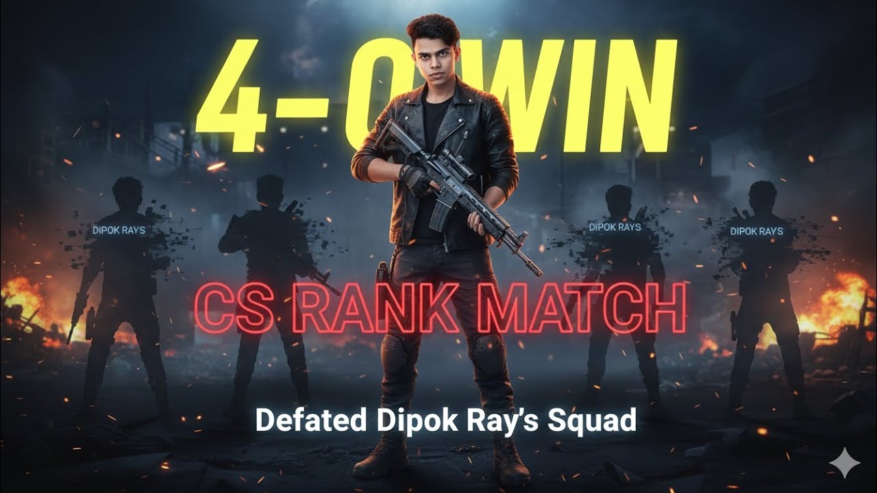 🔥 CS Rank এ Dipok Ray এর স্কোয়াডকে 4:0 রাউন্ডে ধ্বংস! | Full Domination 😱