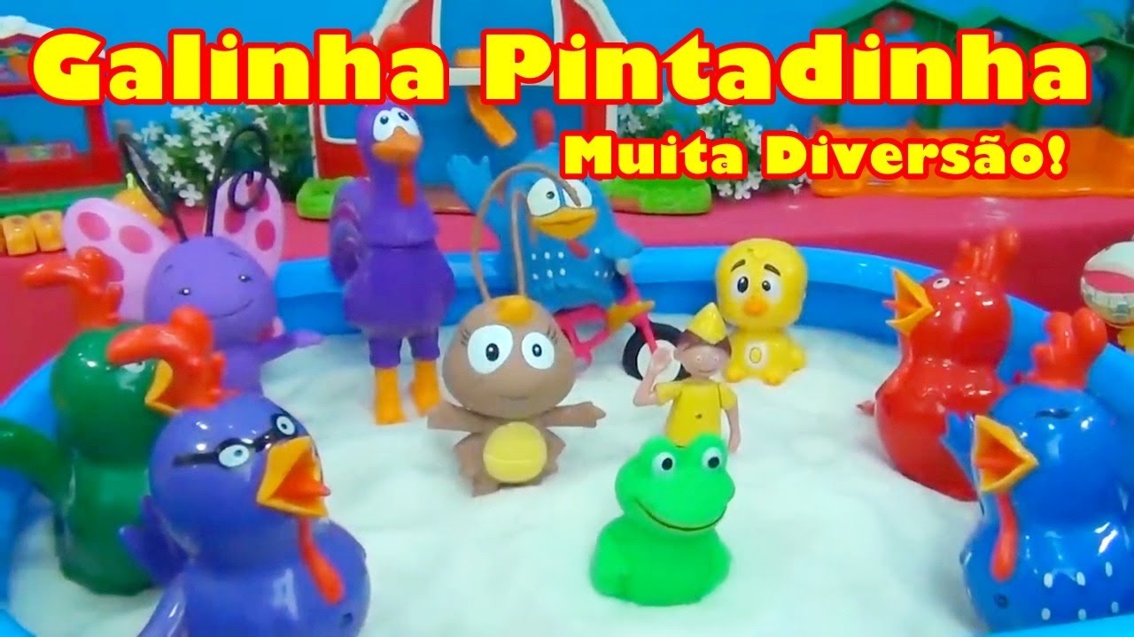 Galinha Pintadinha na piscina de açúcar, blocos e novelinha! #tiacris #galinhapintadinha