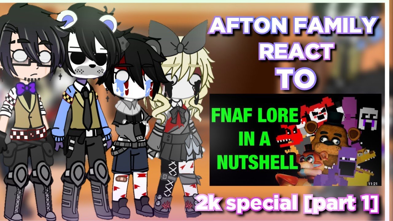 Afton Family React FNAF LORE IN A NUSTSHELL| 🎉2k special [part 1]🎉