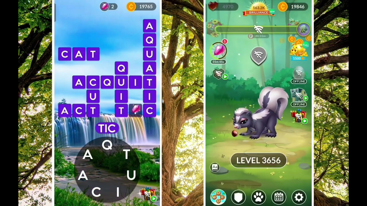 Wordscapes levels 3633 to 3664 gameplay | "ZEAL" and "FIT" levels | Answers | Solutions