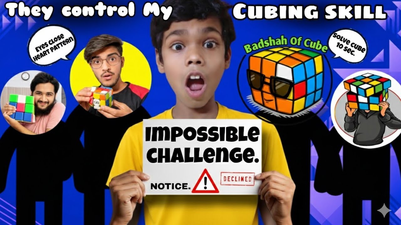 YouTubers Control My cubing skill😱 in | Impossible challenge.🔥