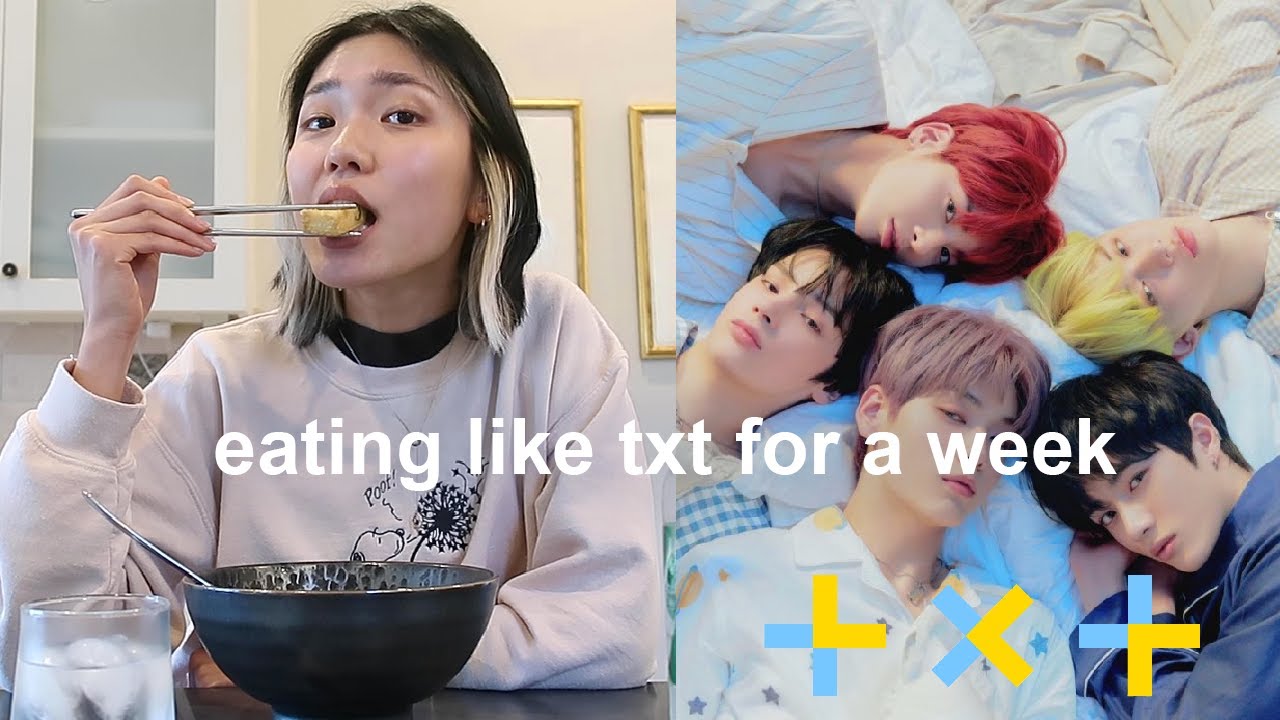I ate like txt (tomorrow x together) for a week 💙 what I eat: kpop star edition