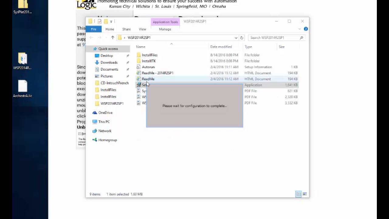 Installing Wonderware 2014 R2 SP1 InTouch Runtime