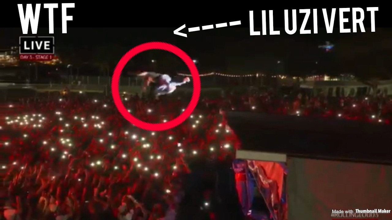 LIL UZI VERT Dives Into Crowd Off 50 Ft Stage !!