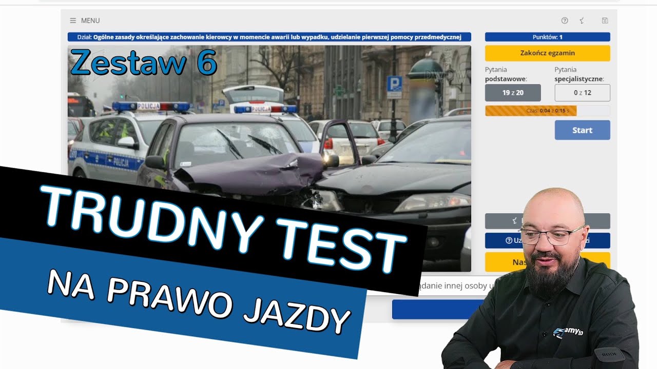 Instruktor rozwiązuje trudny TEST NA PRAWO JAZDY! Zestaw 6