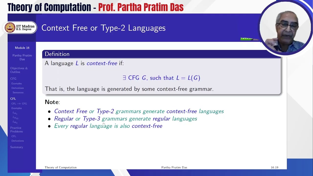16 Context Free Grammars and Languages (CFG & CFL)