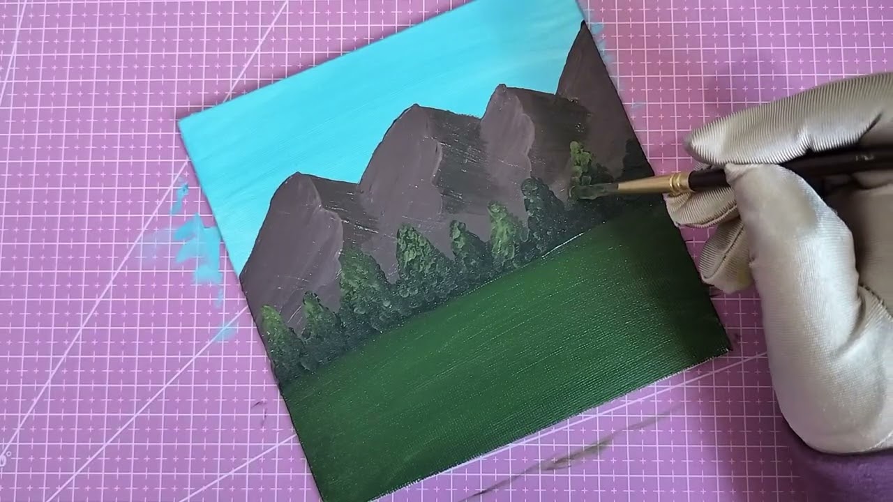 Relaxing art | Very relaxing mountain scenery painting | Nature art