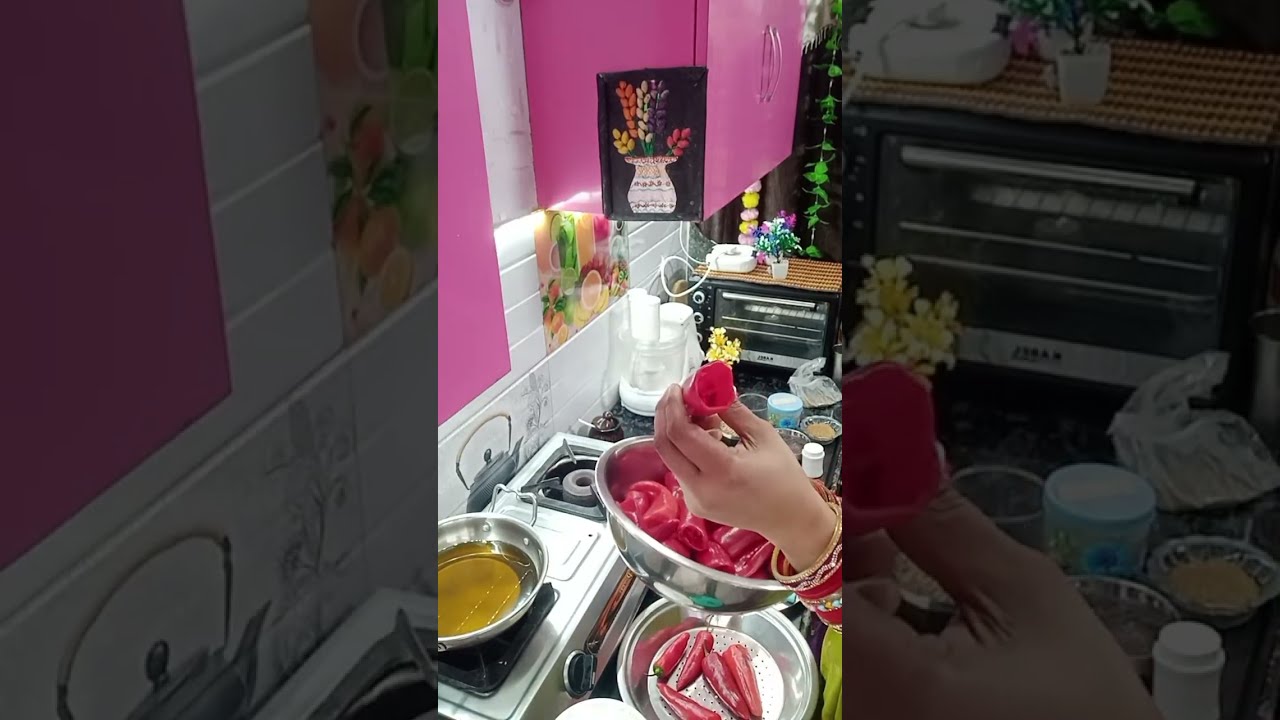 यूपी बिहार का स्वादिष्ट मोटी लाल मिर्च🌶️ का भरवा अचार