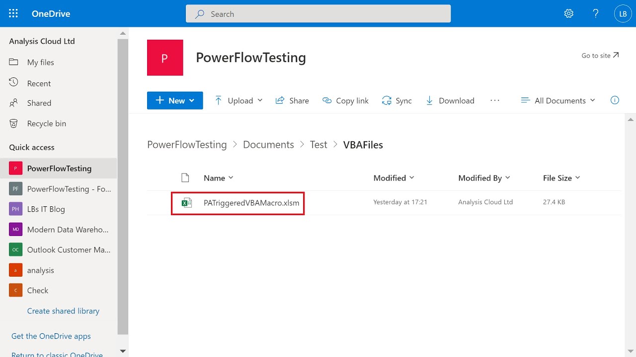 Запуск VBA в SharePoint Online для файлов Excel