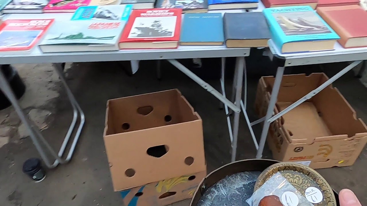 Looking for Collectables  at Tynemouth flea market, in the UK,  part 1