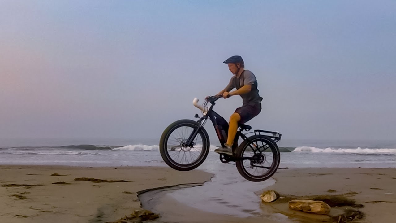 Shredding the RadRover at the beach! Drifts, jumps, wall rides, and more!