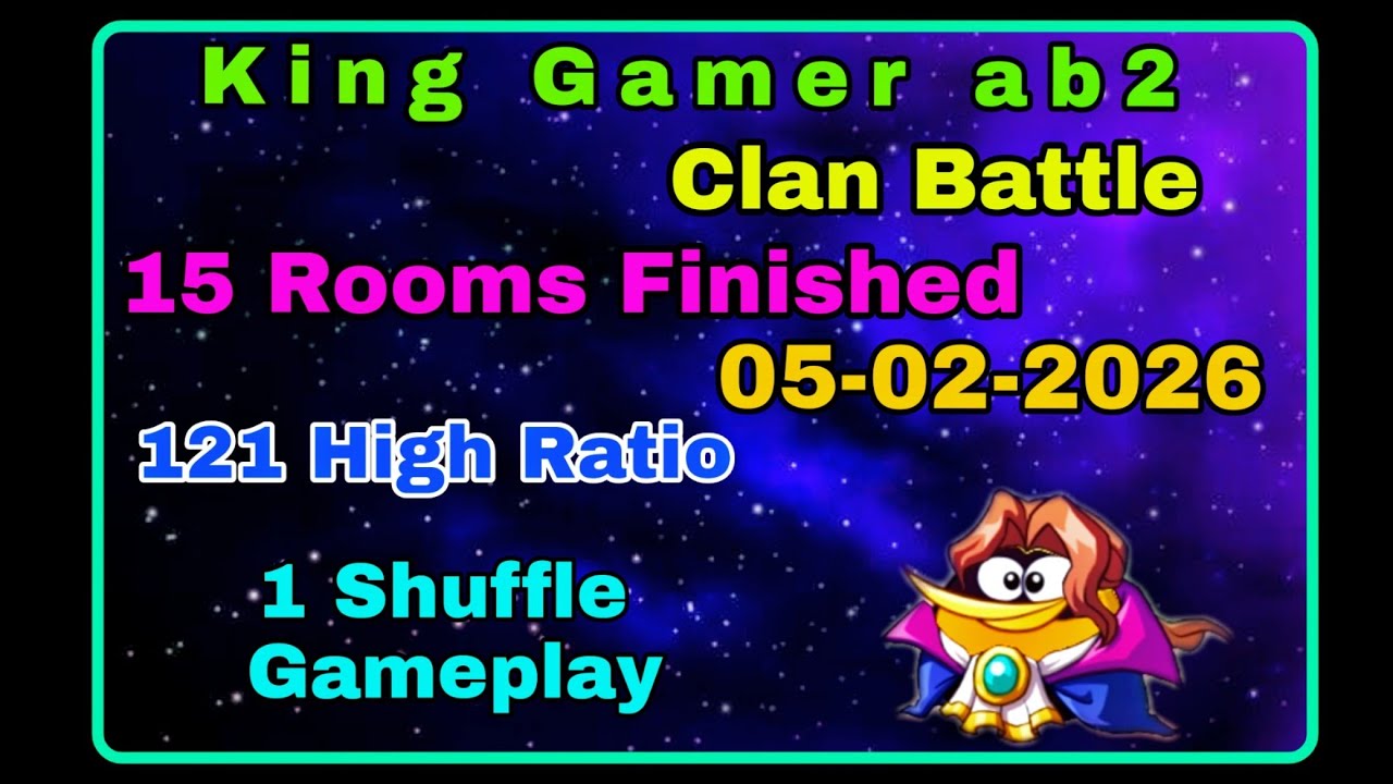 Angry Birds 2 Clan Battle Today (15 Rooms Finished) (121 High Ratio) (1 shuffle gameplay)(5-02-2026)