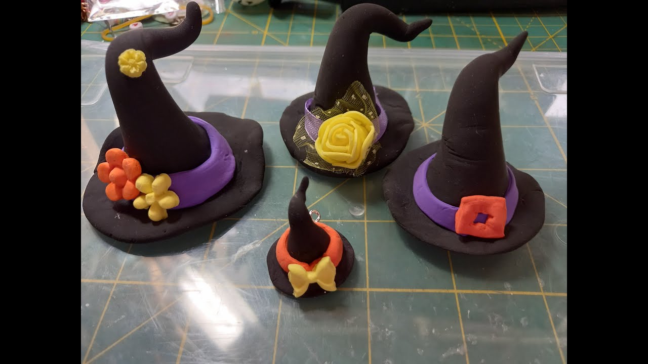 GORRITOS DE BRUJA HECHOS CON PASTA FLEXIBLE