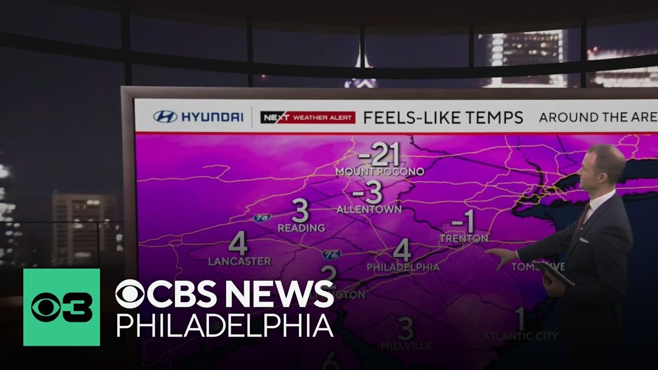 Dangerously cold temps in Philadelphia region Sunday night