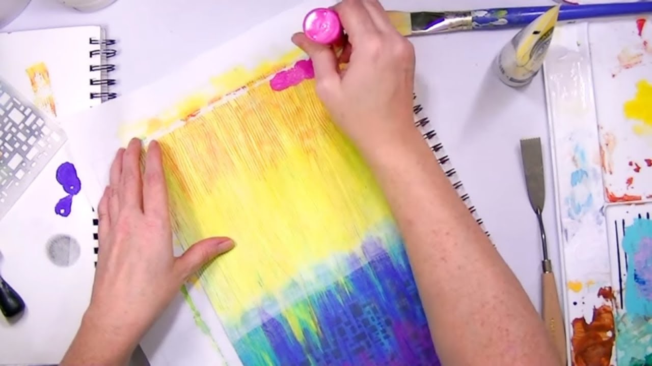 Abstract Art Journal Easy Page with Ranger Paint Dabbers | Mixed Media Art Journal With Me