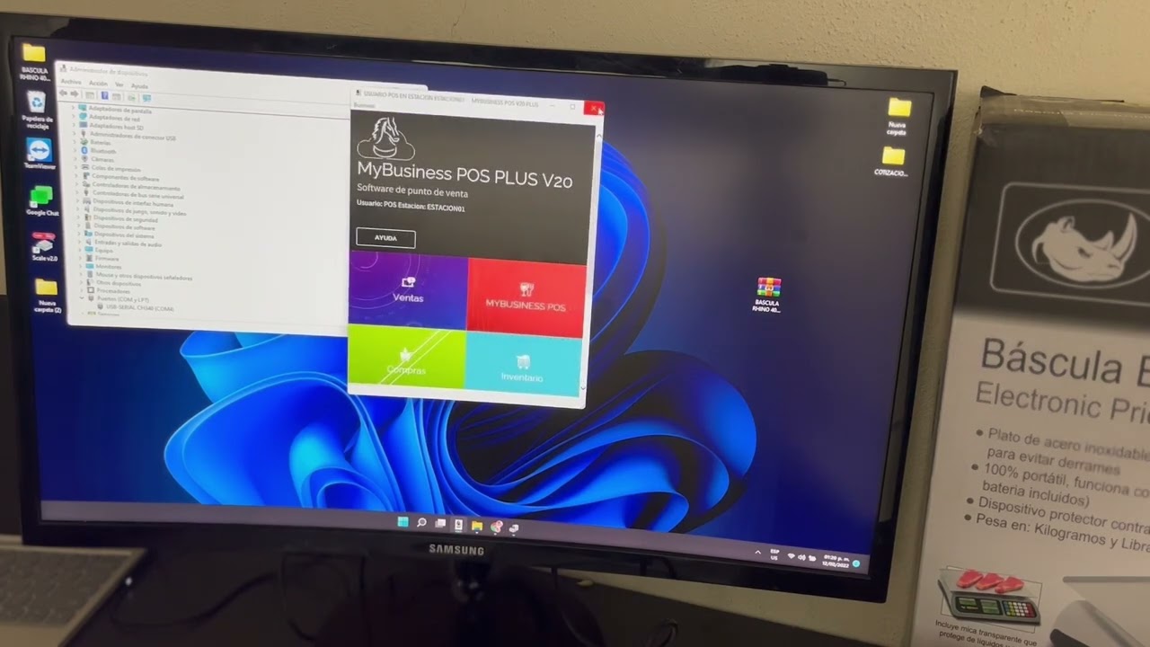 Como configurar bascula Rhino Computadora windows 10 o 11 | Kit Punto de Venta MyBusiness POS