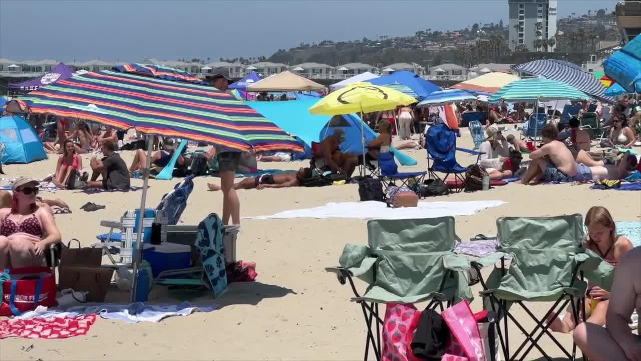 San Diego beaches packed during a sunny Fourth of July