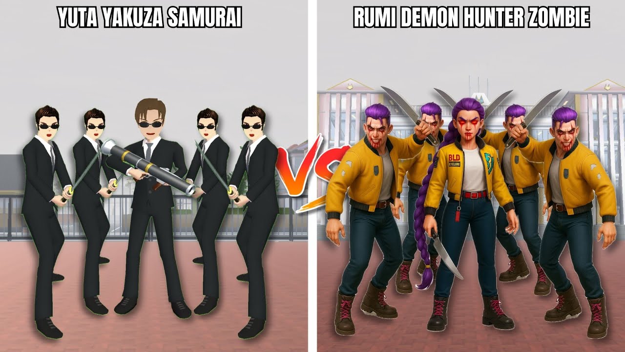 EXPERIMEN RUMI KPOP DEMON HUNTER JADI ZOMBIE JAHAT VS PASUKAN YUTA YAKUZA BERSENJATA!😱 Sakura School