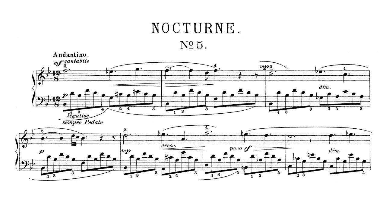 John Field: Nocturne No.5 in B Flat Major (audio + sheet music) [Thurzó]