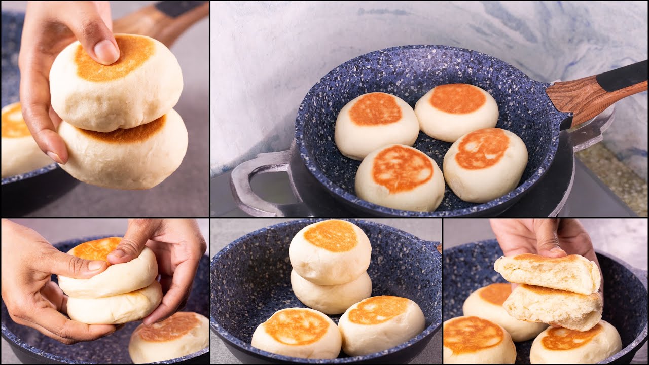 BUN BREAD IN FRY PAN | EGGLESS & WITHOUT OVEN | BURGER BUN IN FRY PAN | BUN BREAD IN STOVE | N'Oven