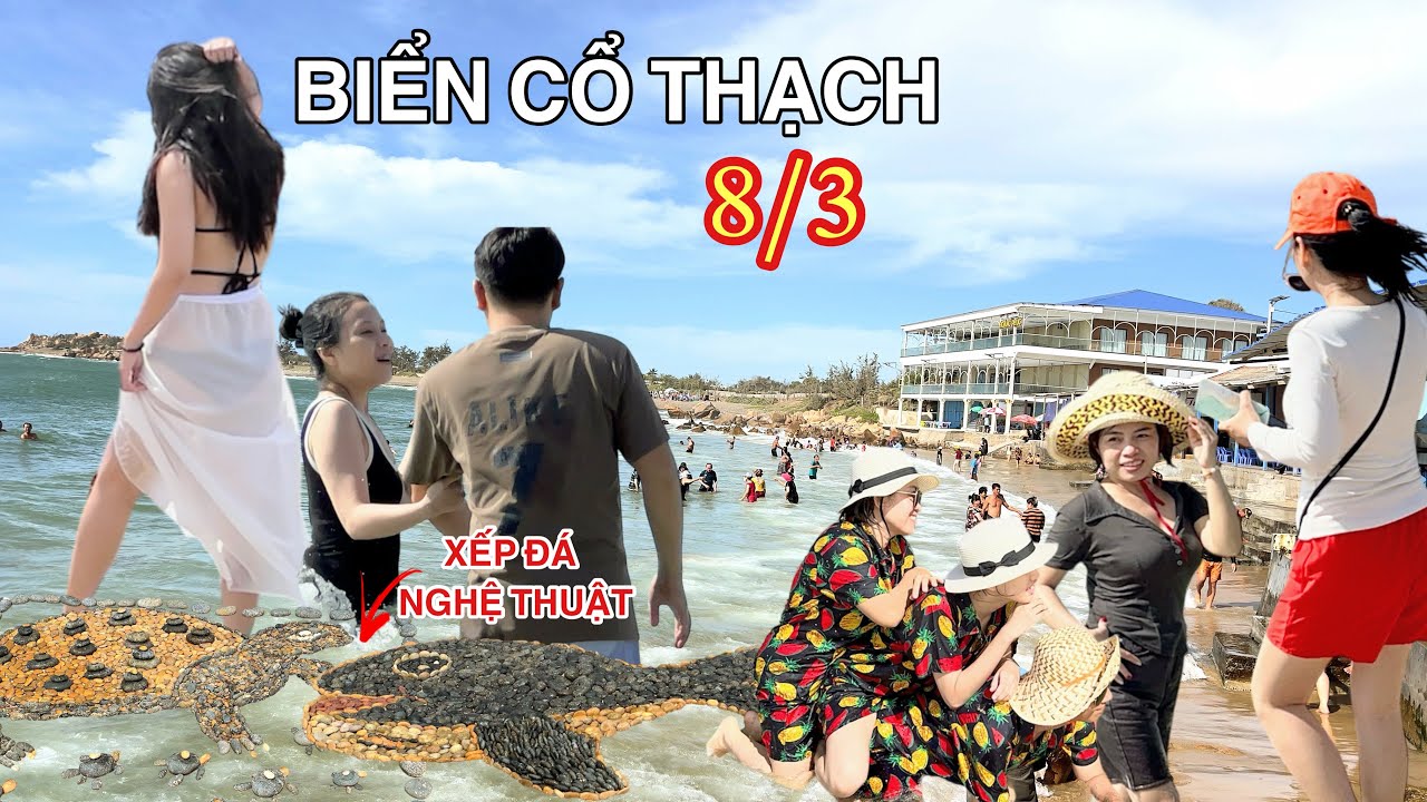 Biển Cổ Thạch 8/3 Quá Đông Du Khách Về Tắm Ngắm Những Tác Phẩm Xếp Đá Nghệ Thuật Trên Bãi Đá Cà Dược