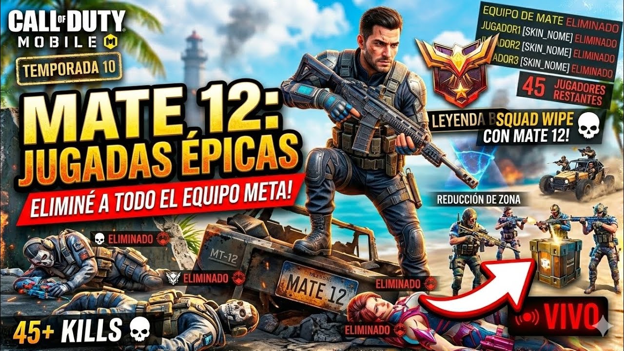 ¡MATE A 12! 💀 Limpiando el mapa en CODM Battle Royale