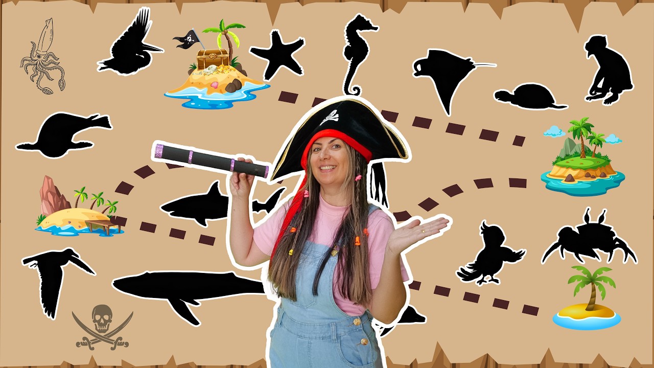 🏴‍☠️ DESAFIO DAS SOMBRAS PIRATA: Você consegue achar os animais escondidos?