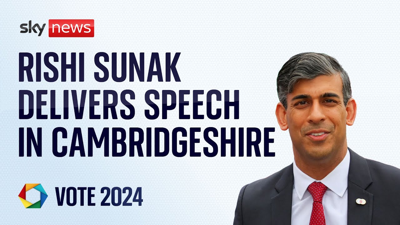 Rishi Sunak delivers speech in Cambridgeshire