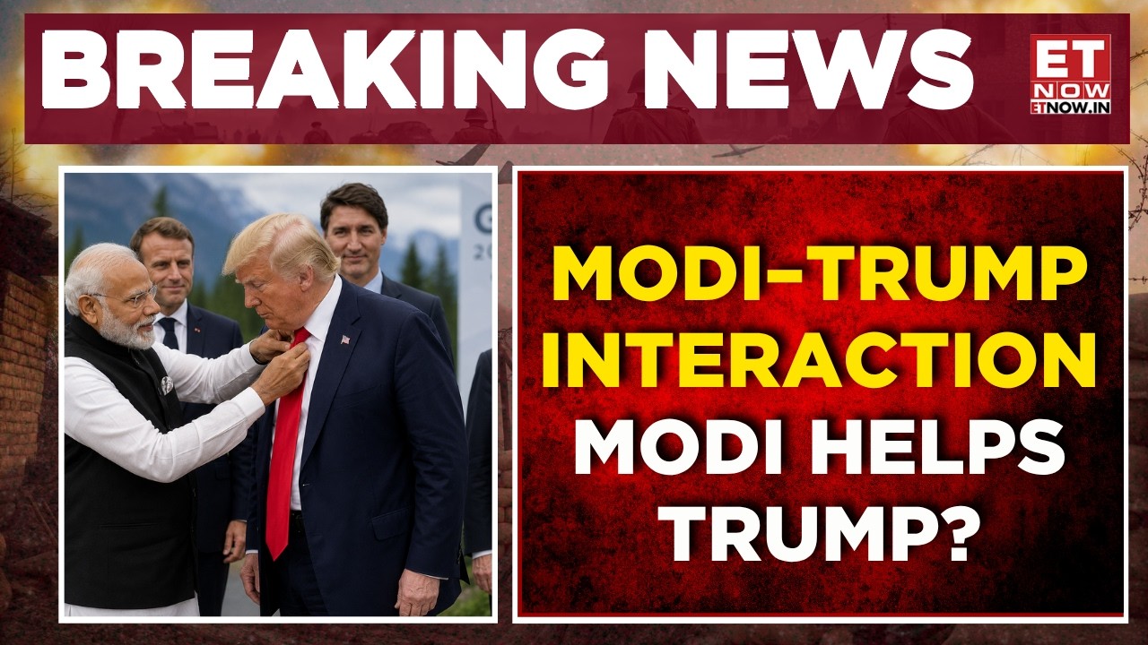 Момент на G7 стал вирусным | Премьер-министр Моди помогает Трампу во время фотосессии | Мировые н...