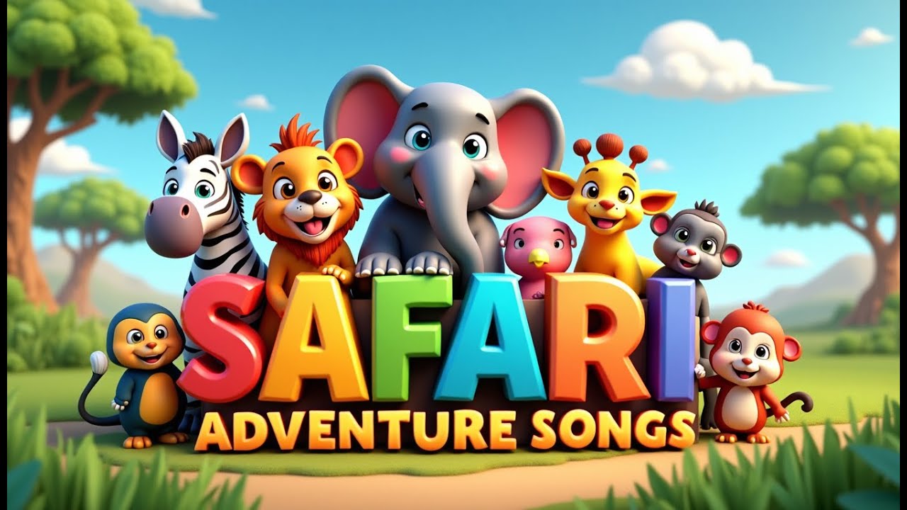 🎶9 Fun Animal  Safari Adventure Songs for Kids 🦁🐘🦓